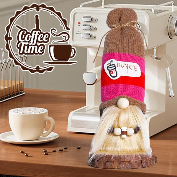 Kaffe Ansiktslös Dockdekoration Söt Kaffe Stickad Dock Rudolf Dockdekoration