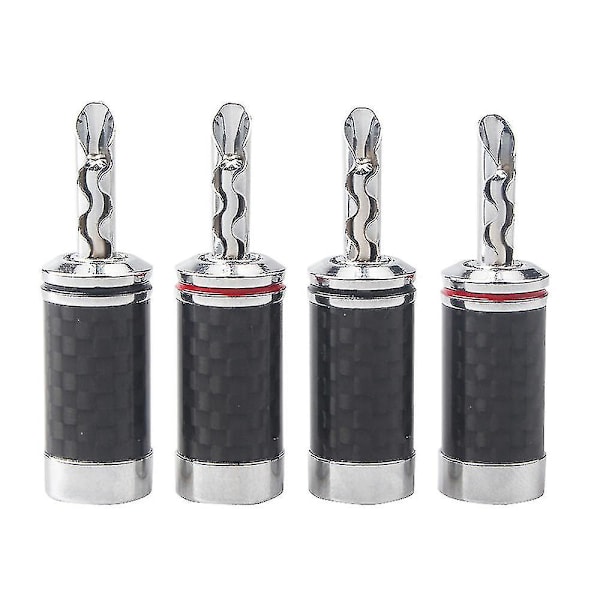 8 stk bananplugger Hi-end Hifi Diy karbonfiber kobberbelagt rhodium elektrisk lydkontakt banan C