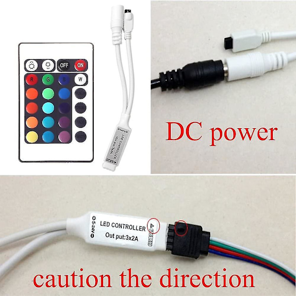 5v-24v LED Fjärrkontroll 24 Tangenter RGB LED-styrenhet