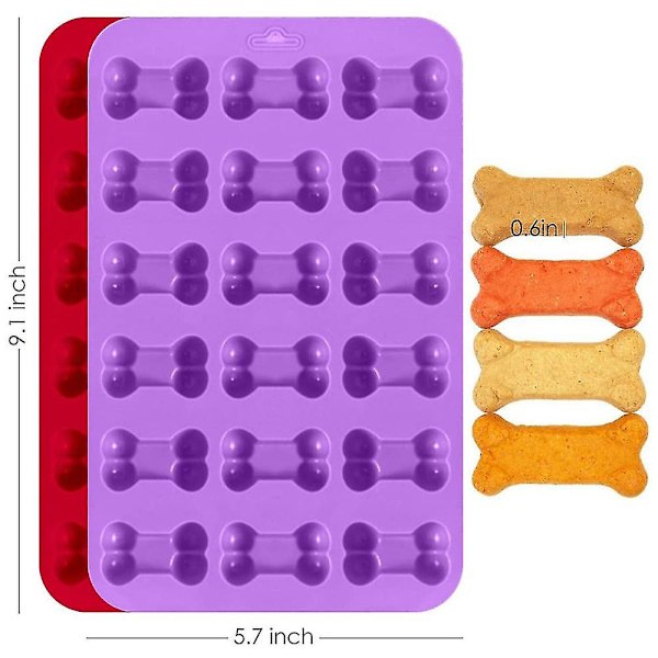 3-pack silikonformar för isbitar med tass- och benform, återanvändbara bakformar för bakning av chokladgodis, ugns- och fryssäkra - rosa, röd, p