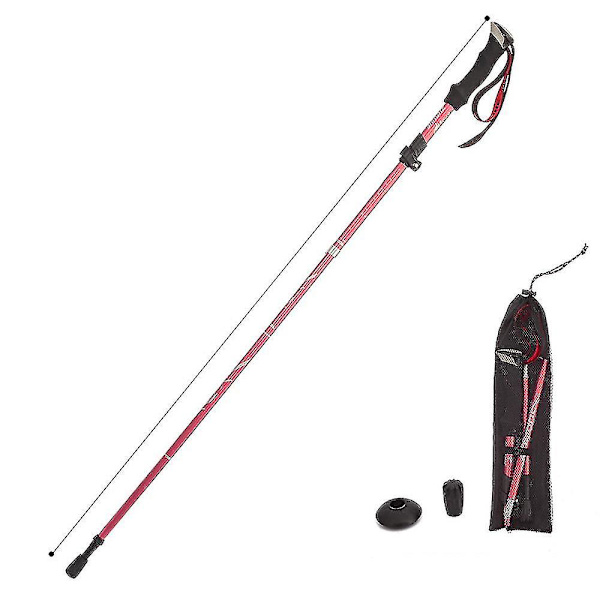 5-osainen taittuva vaellussauva, kävelysauva, vaellus, Naturehike Antishock（95-110cm，punainen）
