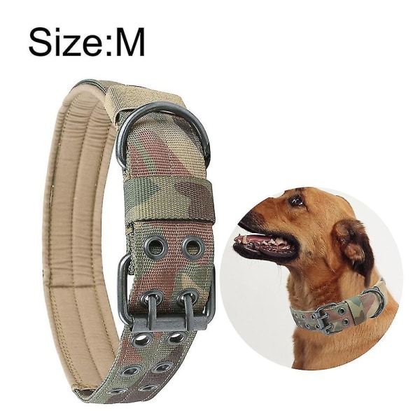 Reflekterende hundehalsbånd Taktisk hundehalsbånd Tungt hundehalsbåndkontrollhåndtak og metalllås (grønn)