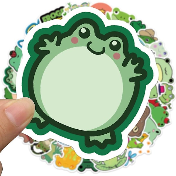50 söpöä sammakko doodle-tarraa, personoitu koriste