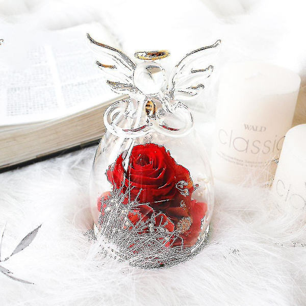 Engel Udødelig Blomst, Rose Glas Cover, Jule Valentinsdag Gave--