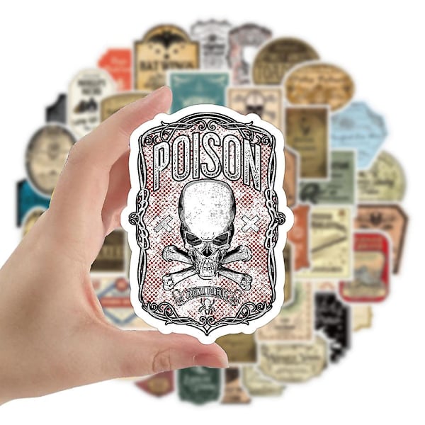 Potion Label -tarrat 50 kpl Magic Potion -tarrat Vedenpitävät esteettiset vinyyli -tarrat kannettavalle matkalaukulle Rullalauta Tietokoneen tarrat lapsille Teini-ikäisille A
