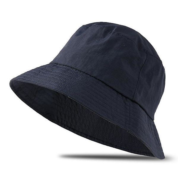 Herr Oversize XXL 100% Bomull Bucket Hat Enfärgad Solid Färg Trendig Fiske Sommar Solhatt 56-58cm 58-60cm Över 60cm（L 58-60cm，Blå）