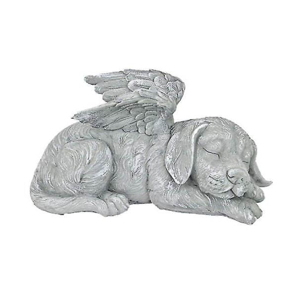 Hund Englestatue Mindesmærke Grav Markør Hyldest Statue Havedekoration En Størrelse, Fuld Farve Havedekoration（Hund）