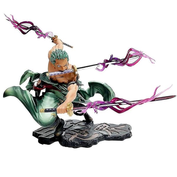 10cm Roronoa Zoro Tre Sværde Kamp PVC Actionfigur Samleobjekt Model Legetøj Gave