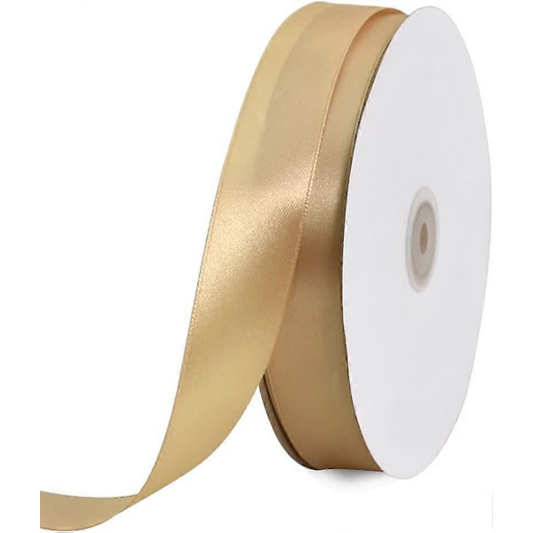 1 Tums x 100 yards Guld Satinband Bred Solid Tygband Rulle för Alla Hjärtans Dag Presentinslagning Inbjudan Blombuketter Hårhantverk Sömnad Bröllop