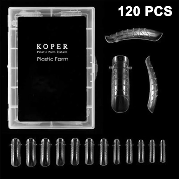 120 st Poly Nail Extension Gel Dual Forms Nail Builder Extension Gel Nail Form Clear Full Cover False Nail Tips Dual Forms Acrylic Nail Forms