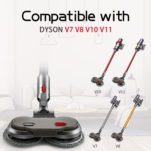 Elektrisk mopptillbehör för Dyson V7 V8 V10 V11 V15 dammsugare, våt och torr Dyson mopp och moppborste