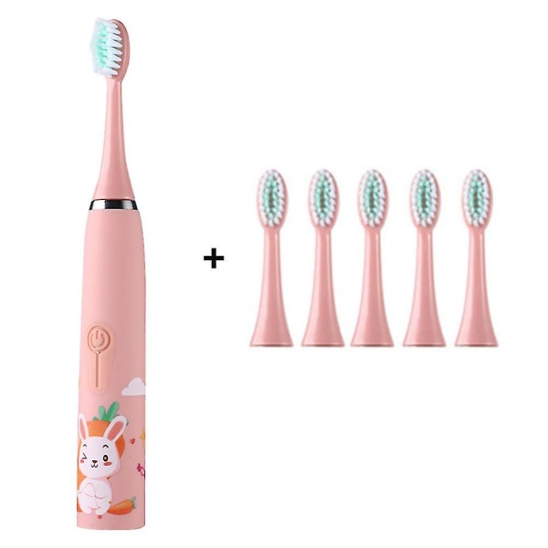 Husholdnings akustisk tannbørste Elektrisk myk børste Elektrisk tannbørste Engros Oppladbar（rosa）