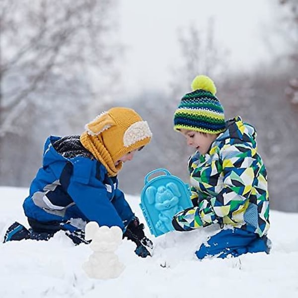 2 st Snöformar för Vinter, 3D Ekorre & Kanin, Perfekt för Snölekar & Snöbollsslag