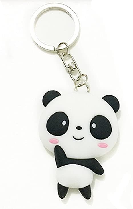 Silikon Panda Tegneserie Nøkkelring Vedheng