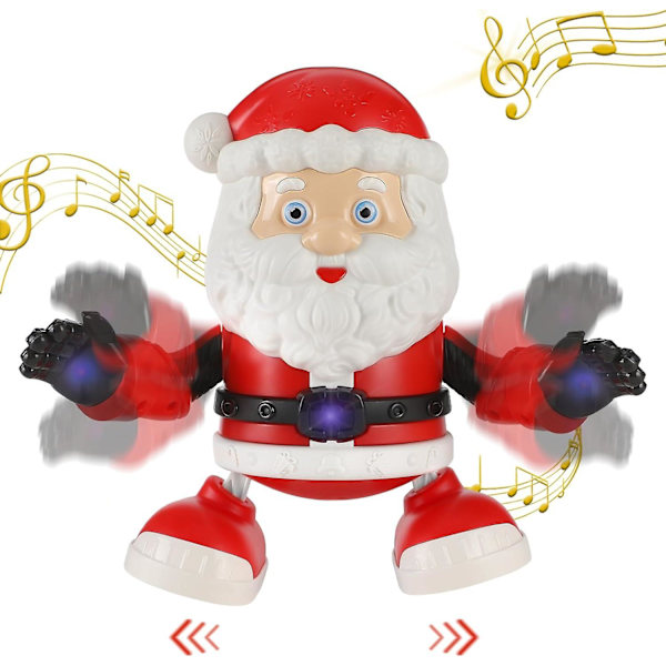 Sjungande och dansande jultomte, elektrisk jultomte med ljus och musik, rolig jultomteleksak, animerad jultomte, elektrisk julmusik