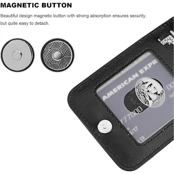 Telefon 13 Fodral Plånbok med Kortfack, Premium Läder Magnetisk Spänne Stativ Robust Skyddande Omslag för iPhone 13 6,1 tum (Svart)