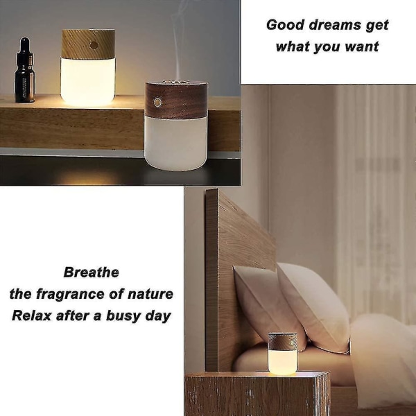 Kreativ og fantastisk aromaterapilampe hjem varmt lys atmosfære natlys aromaterapi gave natlys（askefarve）