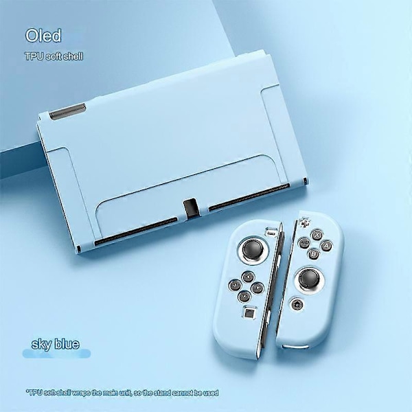 2021 Switch OLED Frostad Delad Skyddande Sleeve, TPU OLED All-Inclusive Mjukt Skal Kan Sättas In I Basen - Blå