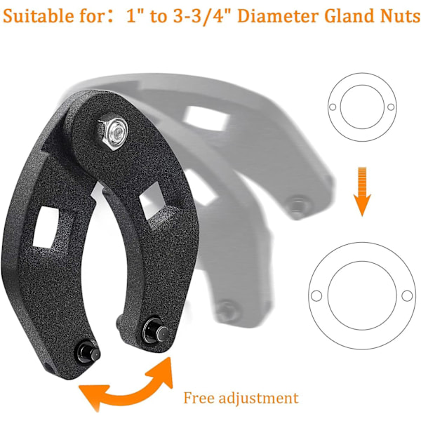 7463 Justerbar låsmutterdragare med 1/4\" och 7/32\" diameter på stifthålen för 1\" till 3-3/4\" låsmuttrar för mindre låsmuttrar på konstruktion