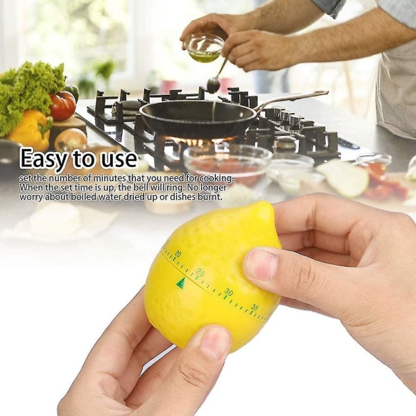Matlaging Mekanisk kjøkken Hjemmetimer Manuell sitronformtellere for tidsverktøy (1 stk, gul)