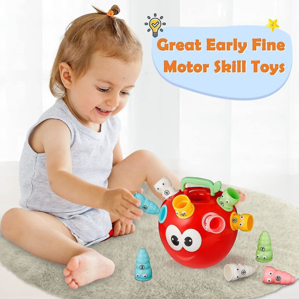 Kids Educational Science Leksaker Söt Apple Shape Sorter Barn Sensoriska leksaker för småbarn
