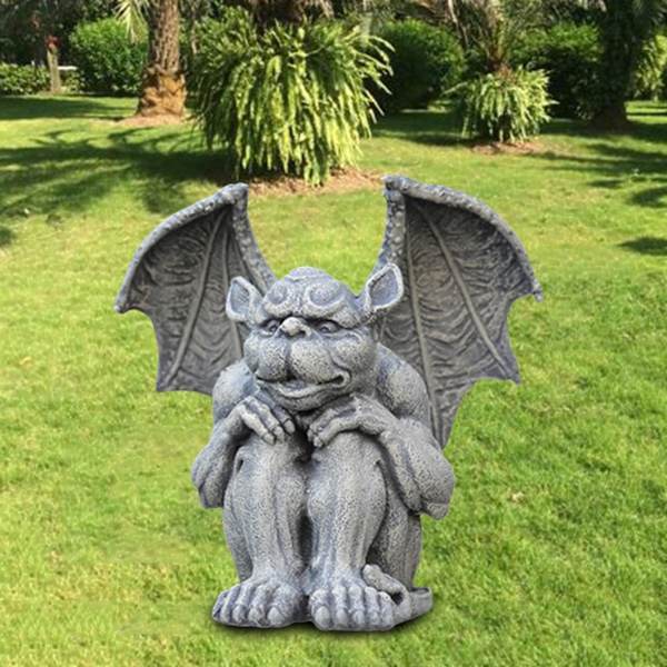 1 Stycke Gargoyle Staty Trädgårdsfigur Gräsmatta Staty Dekorativ Staty, Sittande Mystisk Gargoyle Ornament