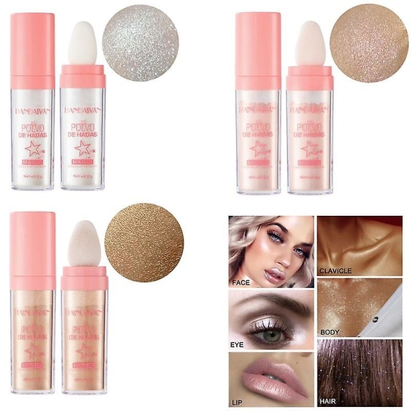 3 Pack Highlighter Face Blush Glitter Stick Body Shimmer Face Brightening Contour Puuteri Meikkipuikko Fairy Cosmetics
