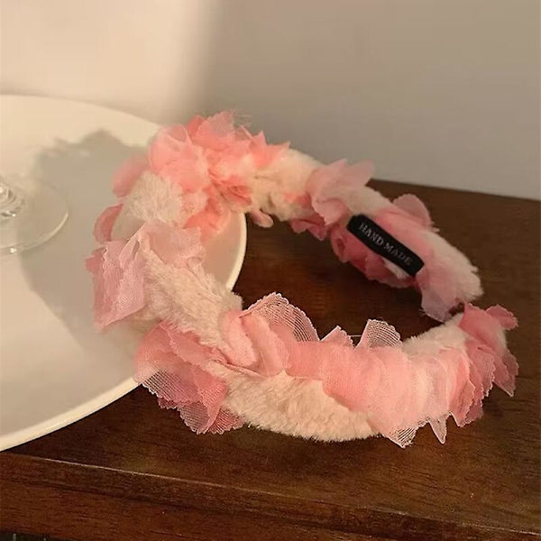 Blomsterhodeplagg av gasbind, tegneseriehårklips, mote for jenter, gasbindhårpynt