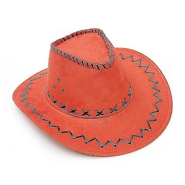 Tyylikkäät unisex cowboy-hattu keinonahkainen eurooppalaki (oranssi)