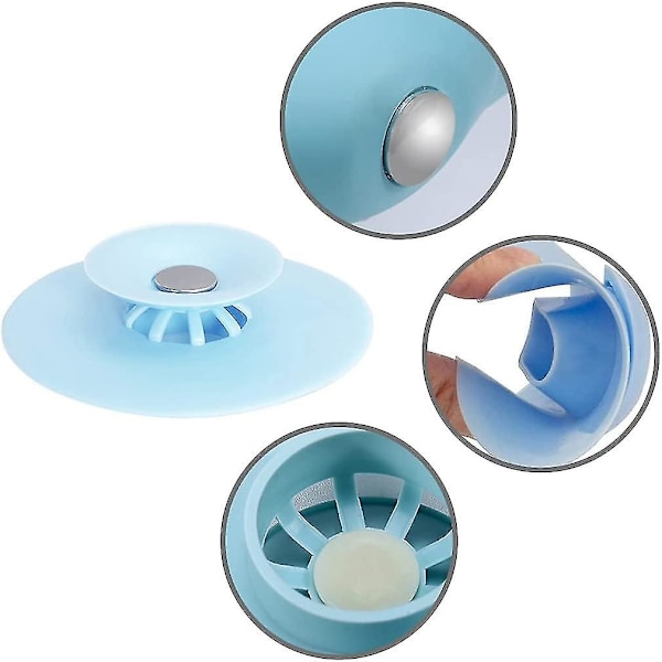 Universal Silikonavloppsplugg 5 st, Ufo Tryckgolvavlopp, Universal Silikon Diskhopropp, Universal Silikon Badpropp, Multifunktionell Avlopp Fi