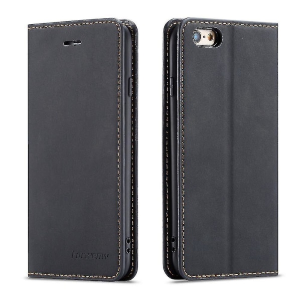 Forwenw Fantasy Series Silky Touch Læder Wallet Stand Case til Iphone 6s/6 - Brun（Sort）