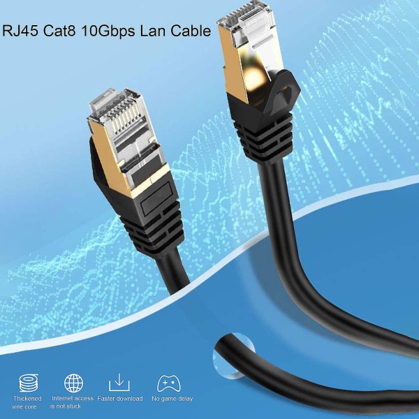 Ethernet-kabel LAN Ethernet-kabel Driverfrit stabilt output Netværkstransmission Flammehæmmende RJ45 Cat8 10 Gbps LAN-kabel