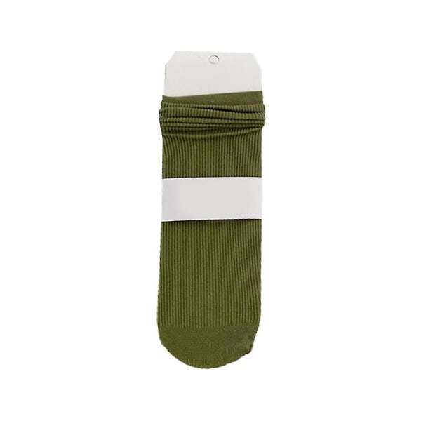 Tunn bomullsstickad kompatibel med andningsbara strumpor i enfärgad (Matcha grön)