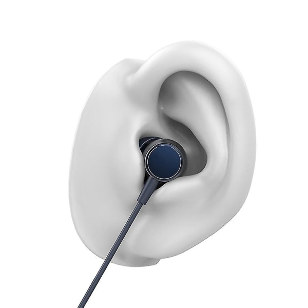 Kablede ørepropper i øret-hodetelefoner med mikrofon, øretelefoner med mikrofon og volumkontroll, basskompatibel med Iphone, Apple, datamaskin, bærbar PC（blå）