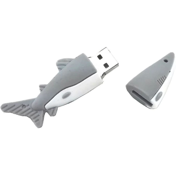 16/32gb 2.0 Gray Shark Animal Usb Flash Pen Drive Minne Thumb Stick Lagringsdata Fotogave