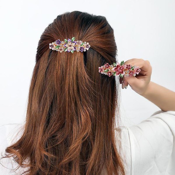Wabjtam 4 värikäs vintage koriste kukkasuunnittelu metalli kullan sävyinen ranskalainen barrettes hiussoljet asusteet naiset tytöt