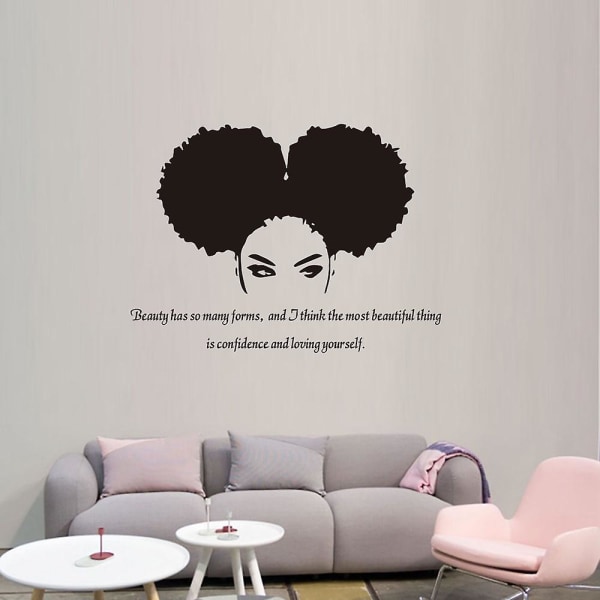 Decals Citater Brows & Lashes Wall Stickers Skønhedssalon Butik Dekoration Skilt Wall Decal Art Vinyl Soveværelse Tapet LC465 (Sort)