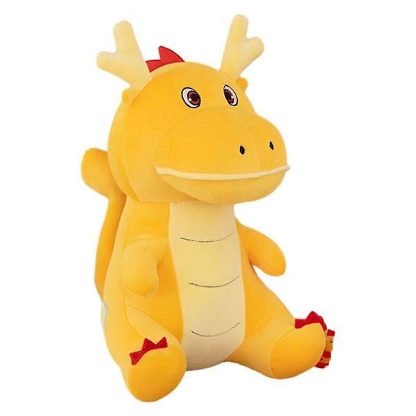 Dukke Plysj Toy Lucky Dragon Year Lykke til Nyttår Dukkegave（gul）