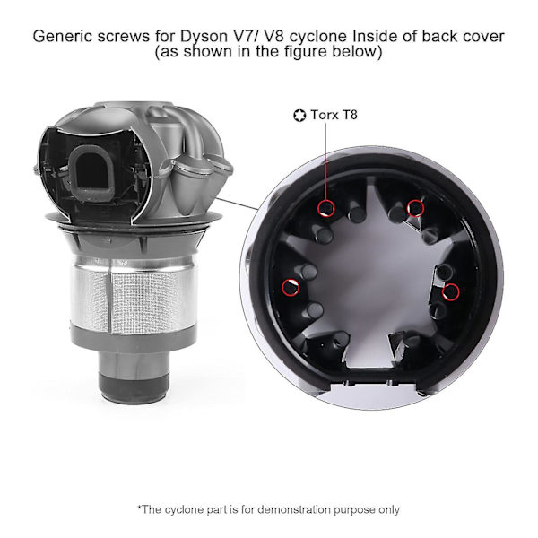 Sykloniruuvinkorvaus Dyson V7 V8 Sv10 Sv11 -pölynimuriin