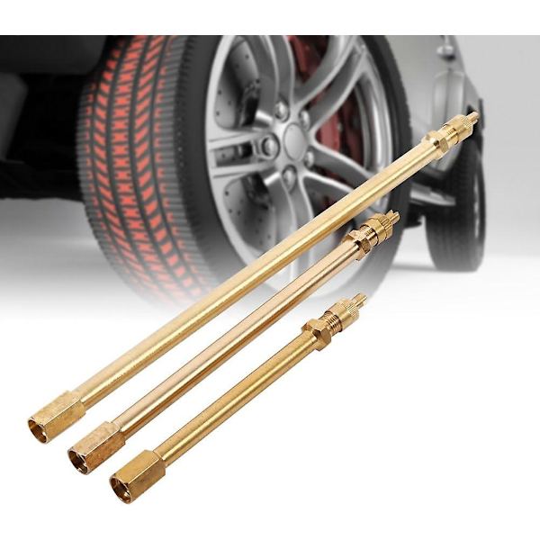 2 st Brass Auto Däckventilförlängare Adapter Luftdäckventilförlängare Inflation Rakt Hål För Motorcykel, Cykel, Gräsklippare Och Scooter (100 mm) (140 mm)