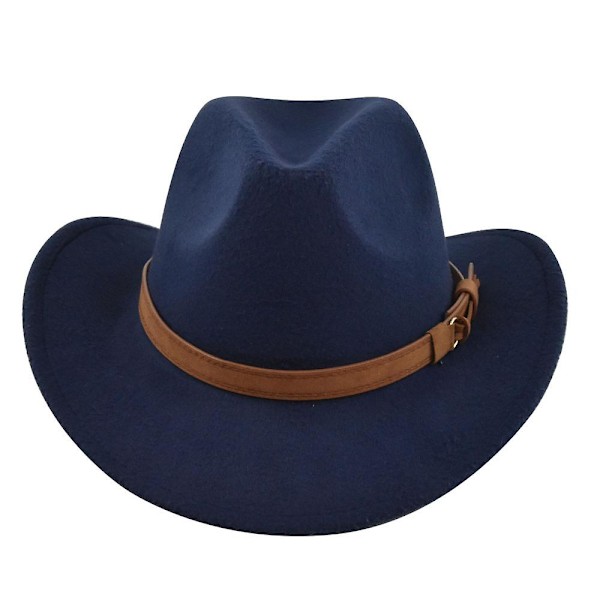 Klassisk Cowboyhatt Retro Jazzhatt Nasjonal Stil Ull Topphatt Messing Filt Hatt Retro Imitert Sau Hatt Cowboyhatt