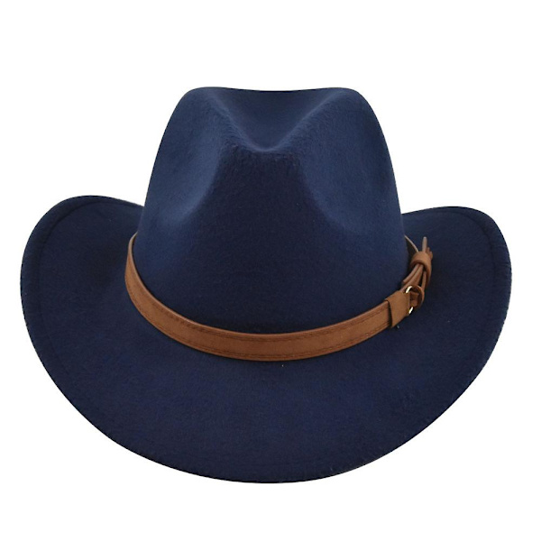 Klassisk Cowboyhatt Retro Jazzhatt Nationell Stil Ull Topphatt Mässing Filt Hatt Retro Imitation Fårhatt Cowboyhatt
