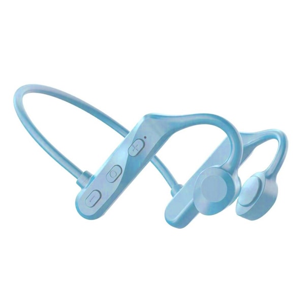 Bluetooth-hodetelefoner, trådløse hodetelefoner, hodetelefoner, beinledning, komfort med åpent øre, øremontert elektronikk (blå)