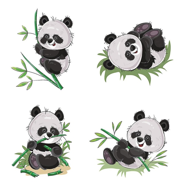 1 set söta tecknade panda väggdekaler, avtagbara väggdekaler DIY barnkammare väggkonstdekor för babypojkar flickor vardagsrum sovrum