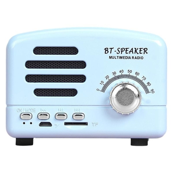 Creative Bluetooth högtalare Träkornsdekorationer Mini Plugin-kort Liten ljudsubwoofer（blå）