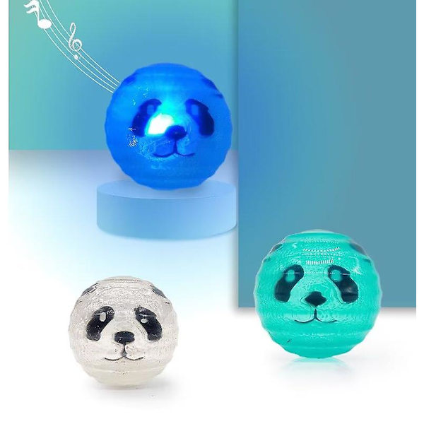 2 st lysande hundbollar blinkande elastisk boll LED molar boll lysande boll husdjursfärgad ljusboll interaktiva leksaker för katter, hundar
