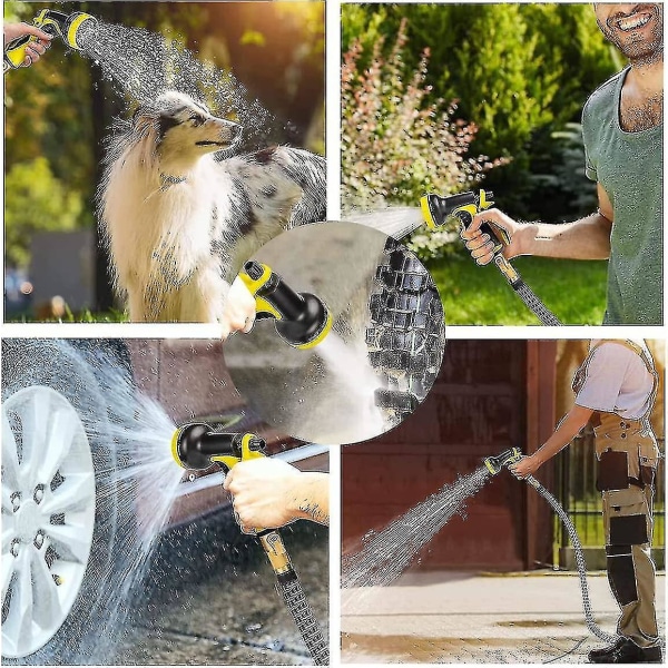 Vanningspistol, hagevannpistol, hagesprøyte, pistol for kraftig og vannbesparende rengjøring, hageslangemunnstykke for vanning