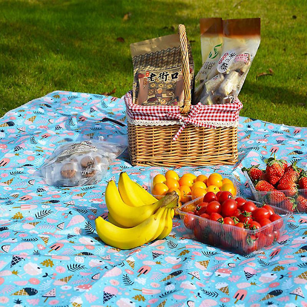 Vårutflykt Bärbar Picknickmatta Vattentät Matta Utomhus Tält Camping Picknickmatta（A-05 Ingen rem）