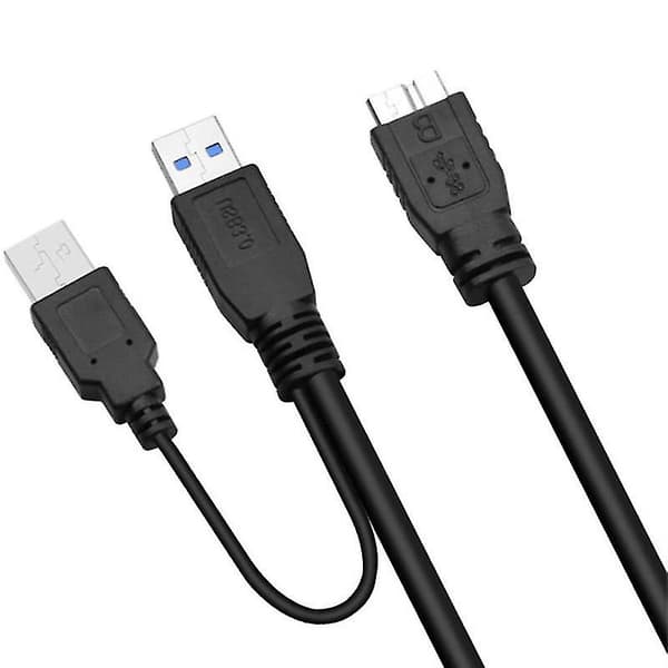 Usb 3.0 hane till Micro Usb 3 Y-kabel med extra USB-ström Usb3.0 hane till Micro USB3.0 B hane adapterkabel för hårddisk（1M）