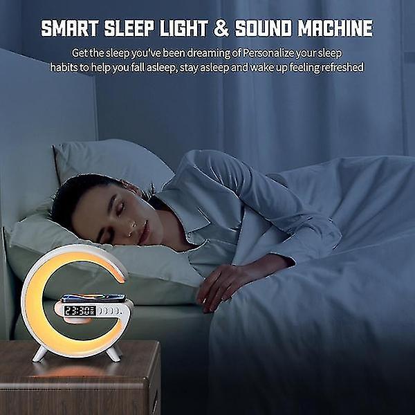 15w Trådløs Hurtiglading Dokkingstasjon Bluetooth-høyttaler Alarmklokke Skrivebordslampe Rgb Fargerikt Lys Lader For Smarttelefon